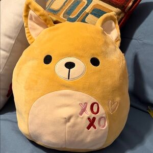 Squishmallows Shiba Inu Dog Valentine with Embroidered XOs